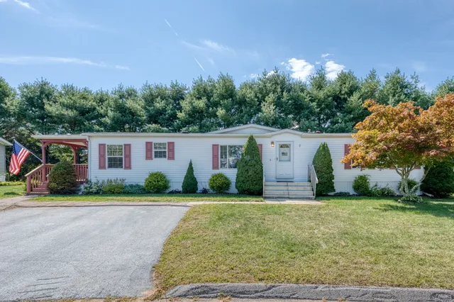 front view of a house with a yard
