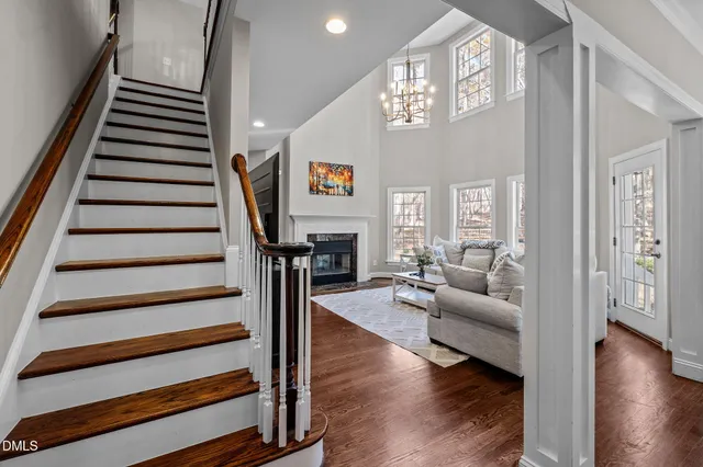 a view of entryway with wooden floor
