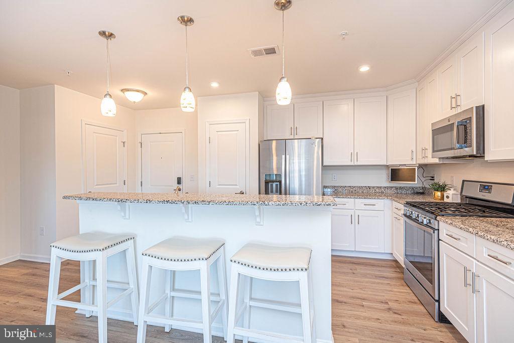 20141 Riesling Lane, Unit 106 Lewes, DE 19958 - Photo 11 of 31 a kitchen with stainless steel appliances granite countertop a stove a sink and white cabinets