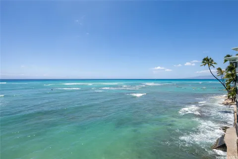 a view of an ocean from a balcony