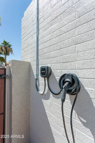 a close view of light fixtures and washer and dryer