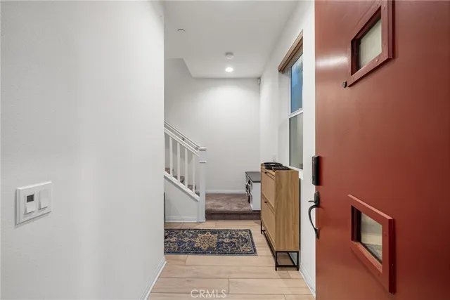a view of hallway with stairs