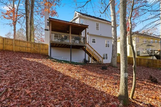 a backyard of a house