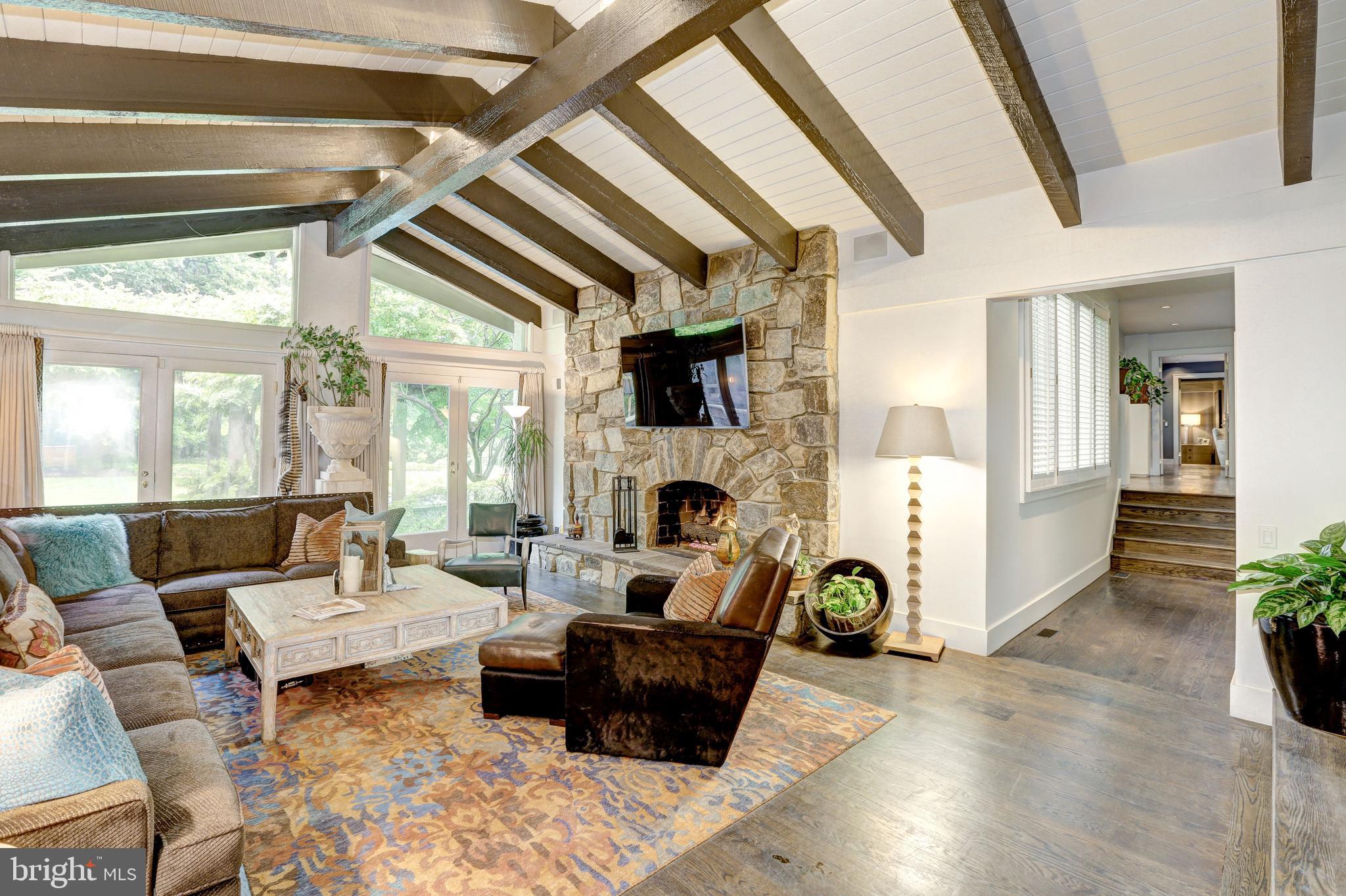 10109 Iron Gate Road Potomac, MD 20854 - Photo 11 of 42 Family Room w/Floor to Ceiling Fireplace