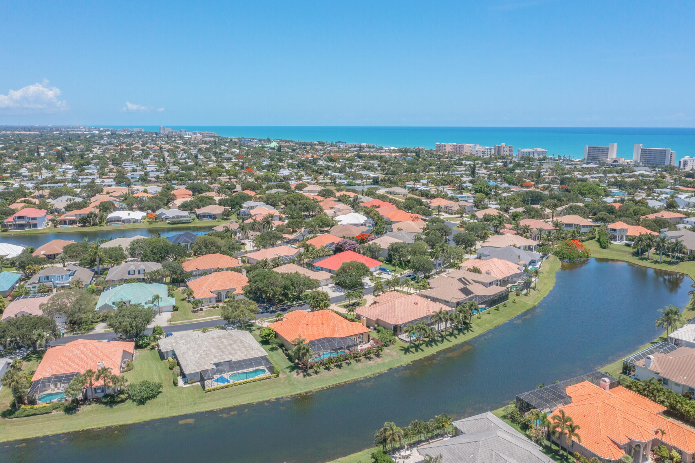 335 Normandy Drive Indialantic, FL 32903 - Photo 53 of 55 an aerial view of residential houses with outdoor space