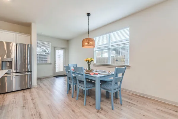 a view of a dining room kitchen counter top space