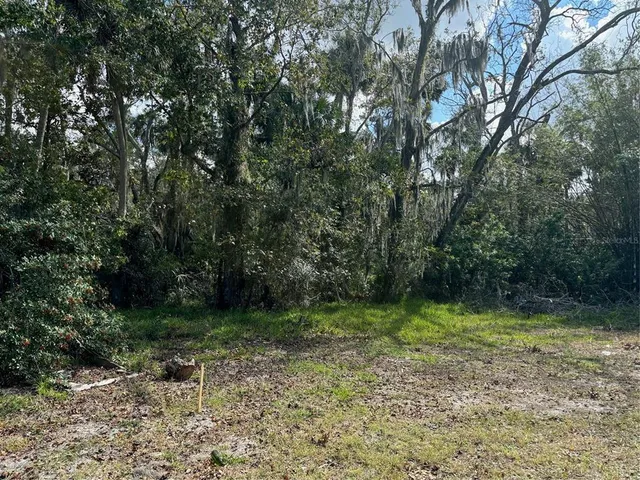 a view of outdoor space with green field and trees