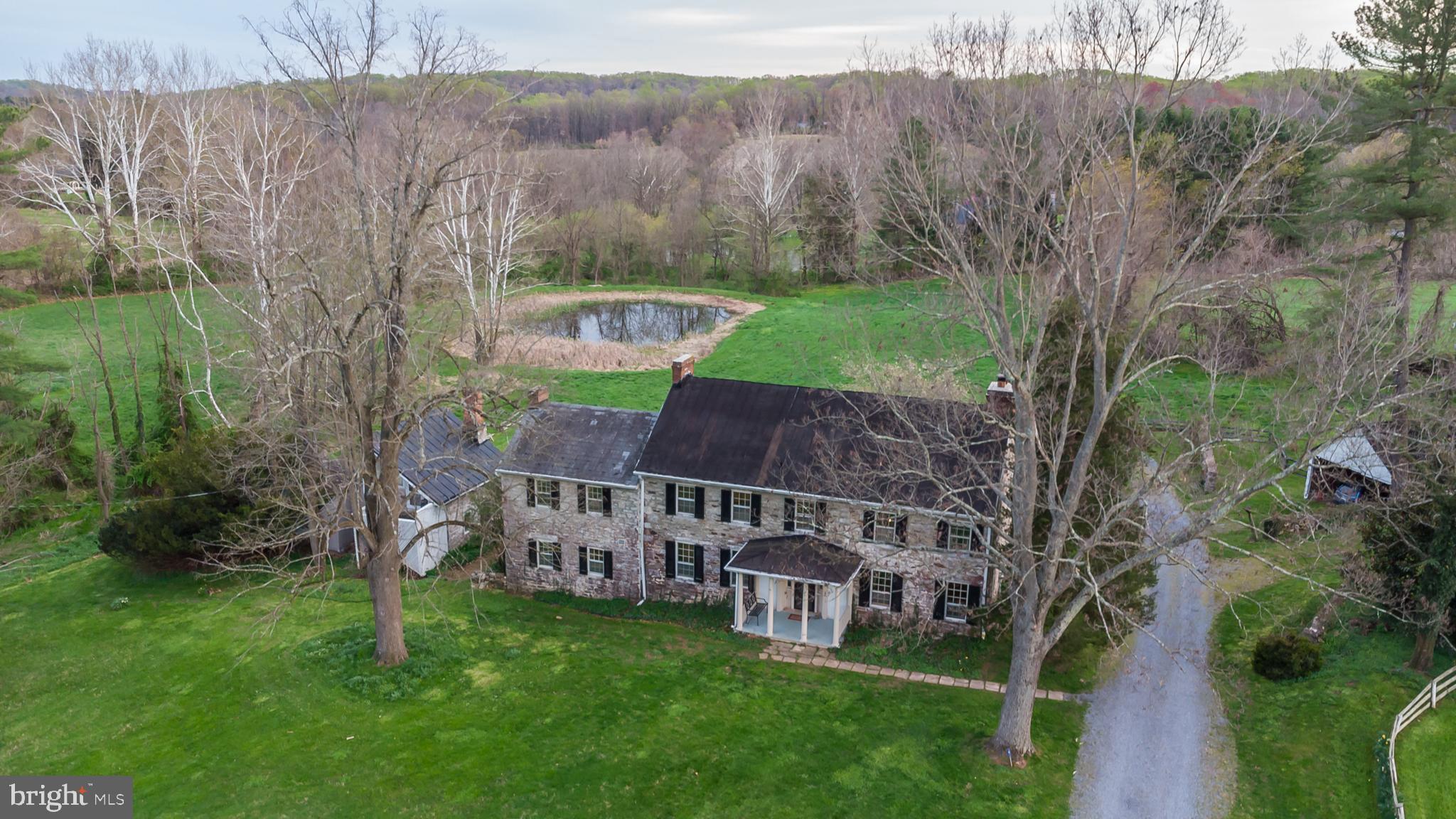 1701 Western Run Road Cockeysville, MD 21030 - Photo 10 of 95 Aerial view of main house and pond