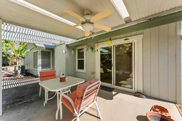 a outdoor space with furniture