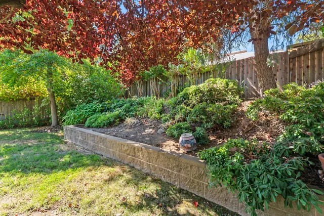 a backyard of a house with lots of green space