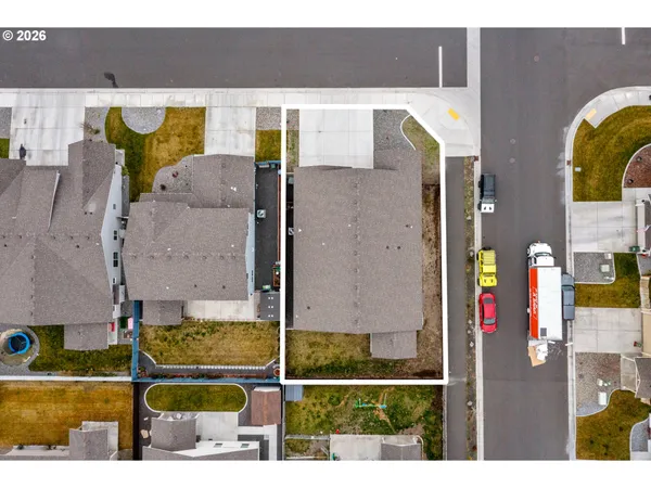 a bird view of a house