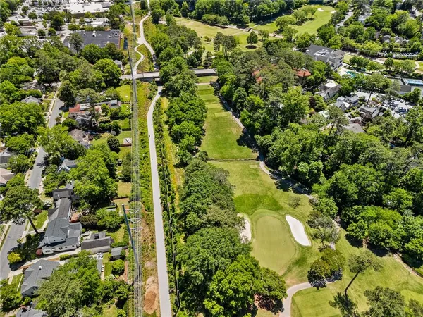 an aerial view of a residential houses