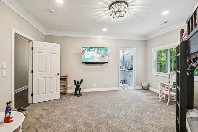 a bathroom with a granite countertop sink toilet a large mirror and shower