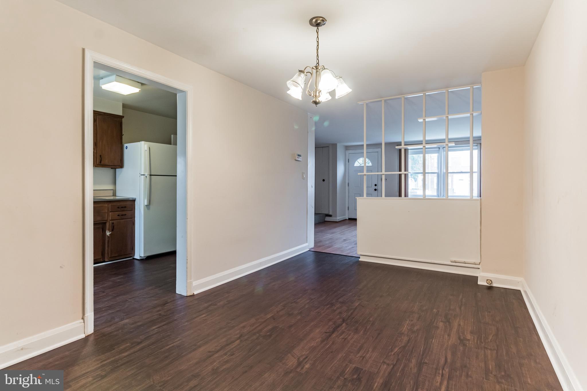 Dining room with new flooring