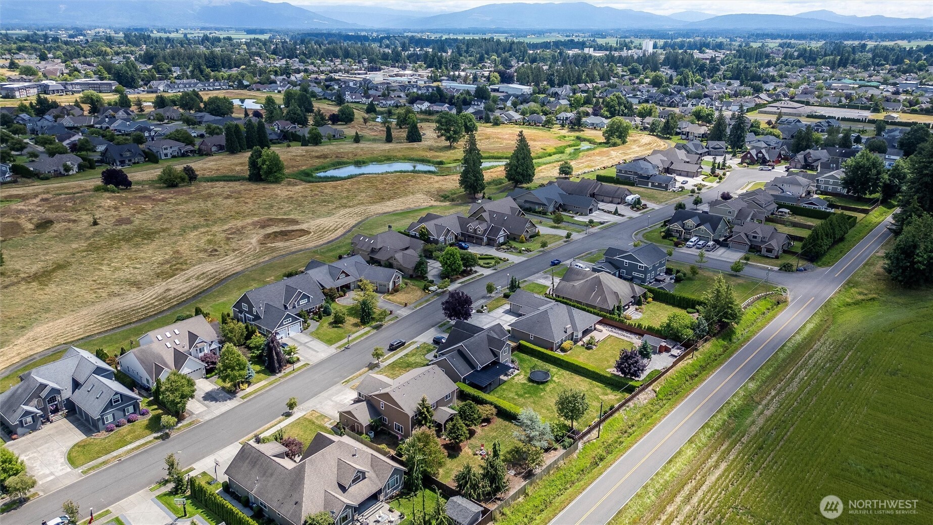 1877 Emerald Way Lynden, WA 98264 - Photo 38 of 38 an aerial view of residential houses with outdoor space