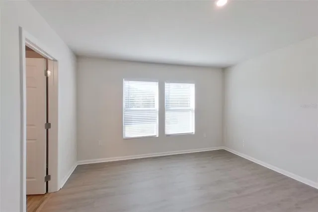 an empty room with a window