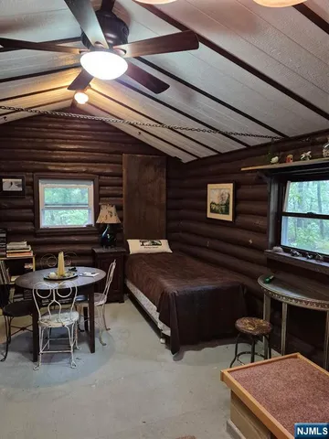 a outdoor space with a projector