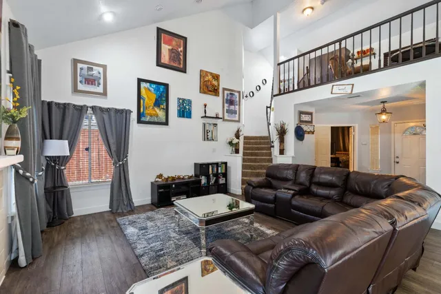 a living room with furniture and a couch