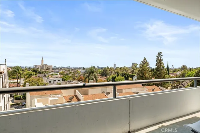 a view of a city from a balcony