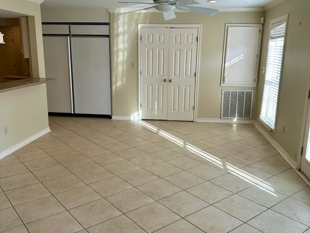 an empty room with windows