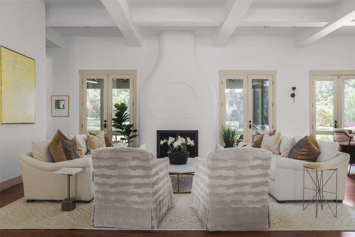 3020 Maravillas Loop Austin, TX 78735 - Photo 13 of 35 a living room with fireplace furniture and a couch