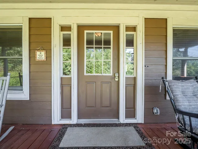 a view of front door of house