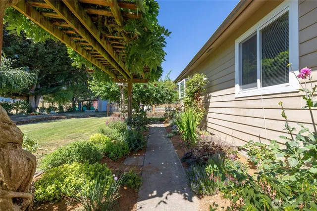 a view of a back yard of the house