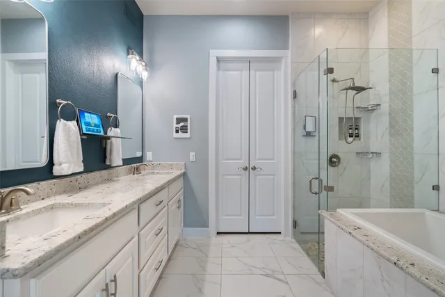 a workspace with furniture and lamp