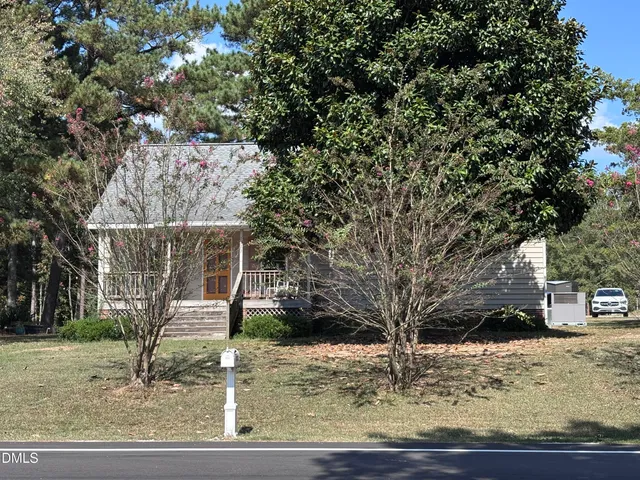 a view of a yard with plants