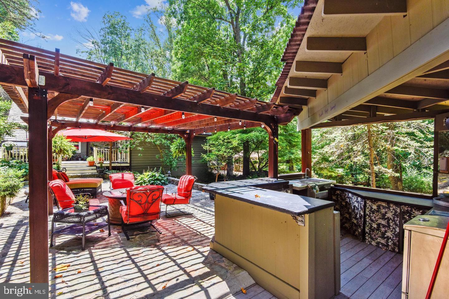 17641 Raven Rocks Road Bluemont, VA 20135 - Photo 72 of 109 Summer Photo of the Outdoor Bar and Pergola