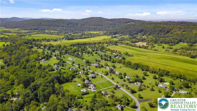 a view of a lush green hillside and houses