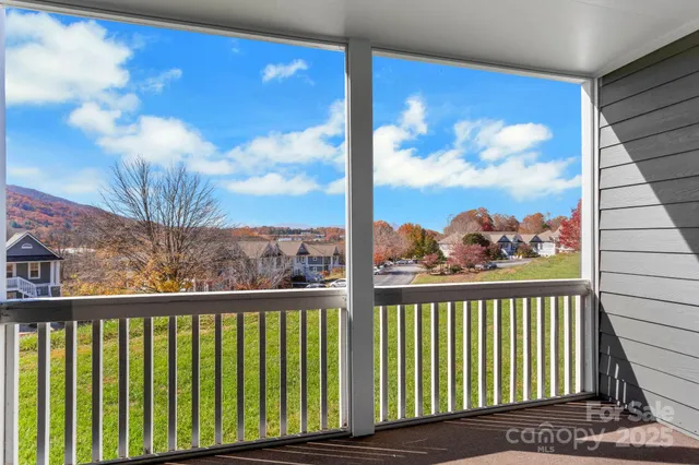 a view of a city from a balcony