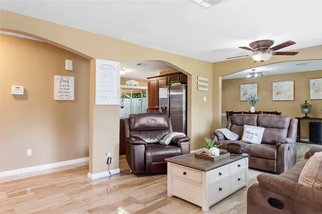 a living room with furniture