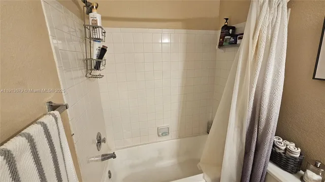 a bathroom with a bathtub