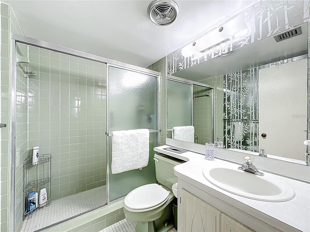 17580 Gulf Boulevard, Unit 219 Redington Shores, FL 33708 - Photo 31 of 47 a bathroom with a sink a toilet and shower