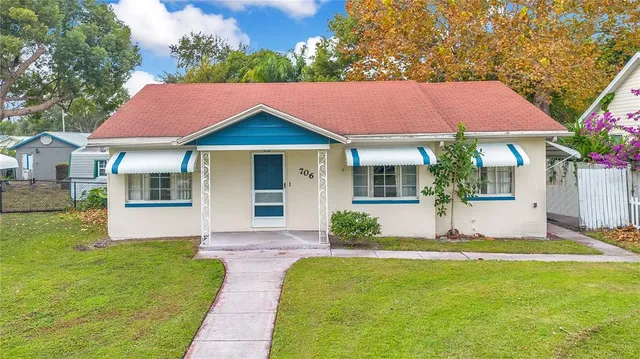 a view of city and green space