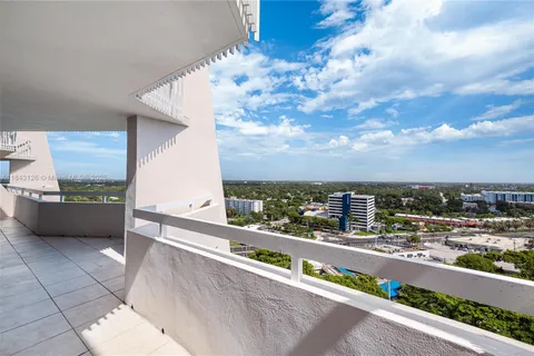 a view of city from a balcony