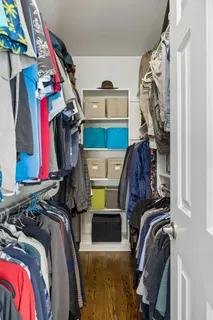 a bathroom with a bathtub and a toilet