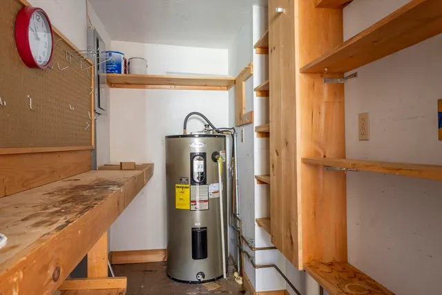 a close view of water heater room