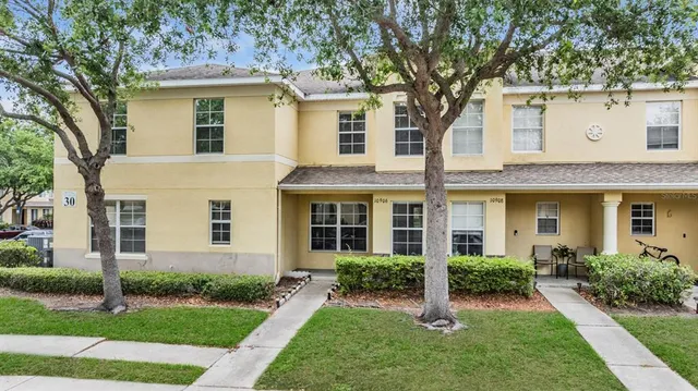 front view of a house with a yard
