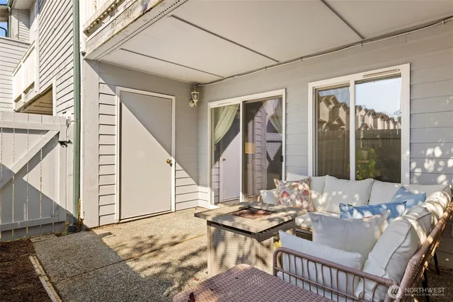 a outdoor space with furniture