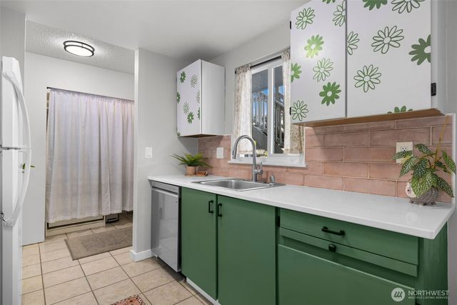 a sink with a mirror