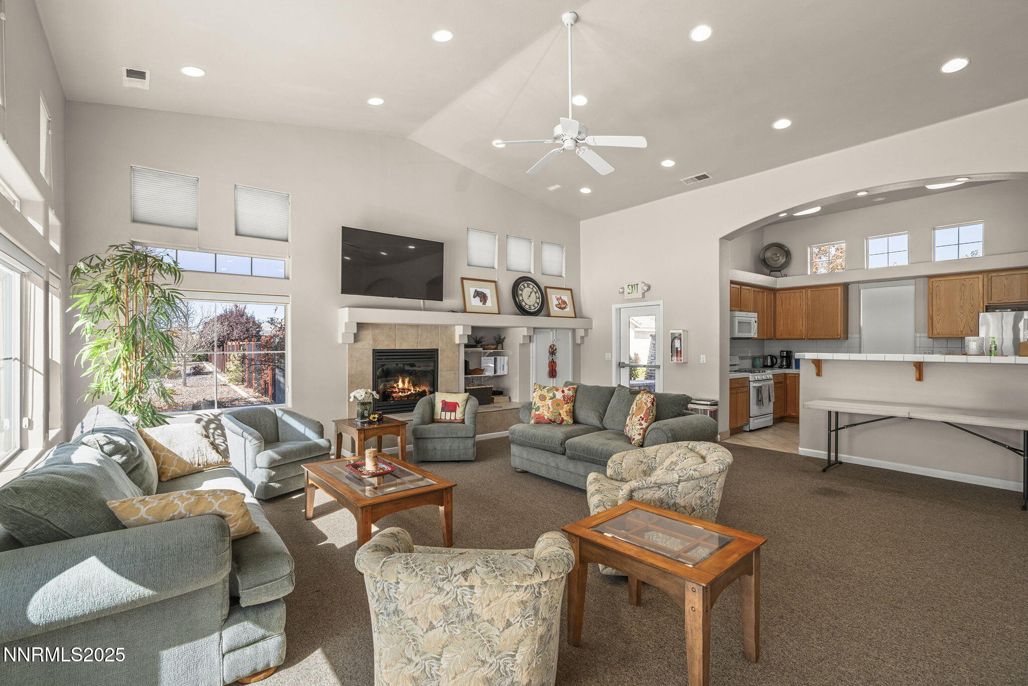 10145 Donner Peak Drive Reno, NV 89521 - Photo 27 of 32 a living room with fireplace furniture and a flat screen tv