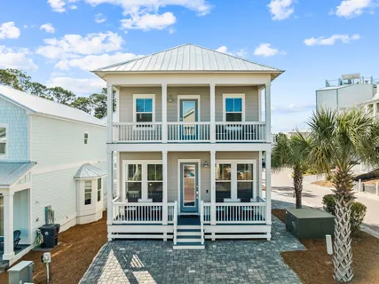 a view of a chair and deck
