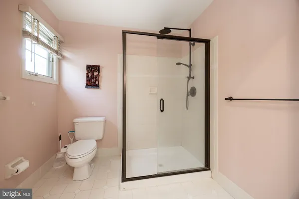 a bathroom with a toilet a sink and a shower