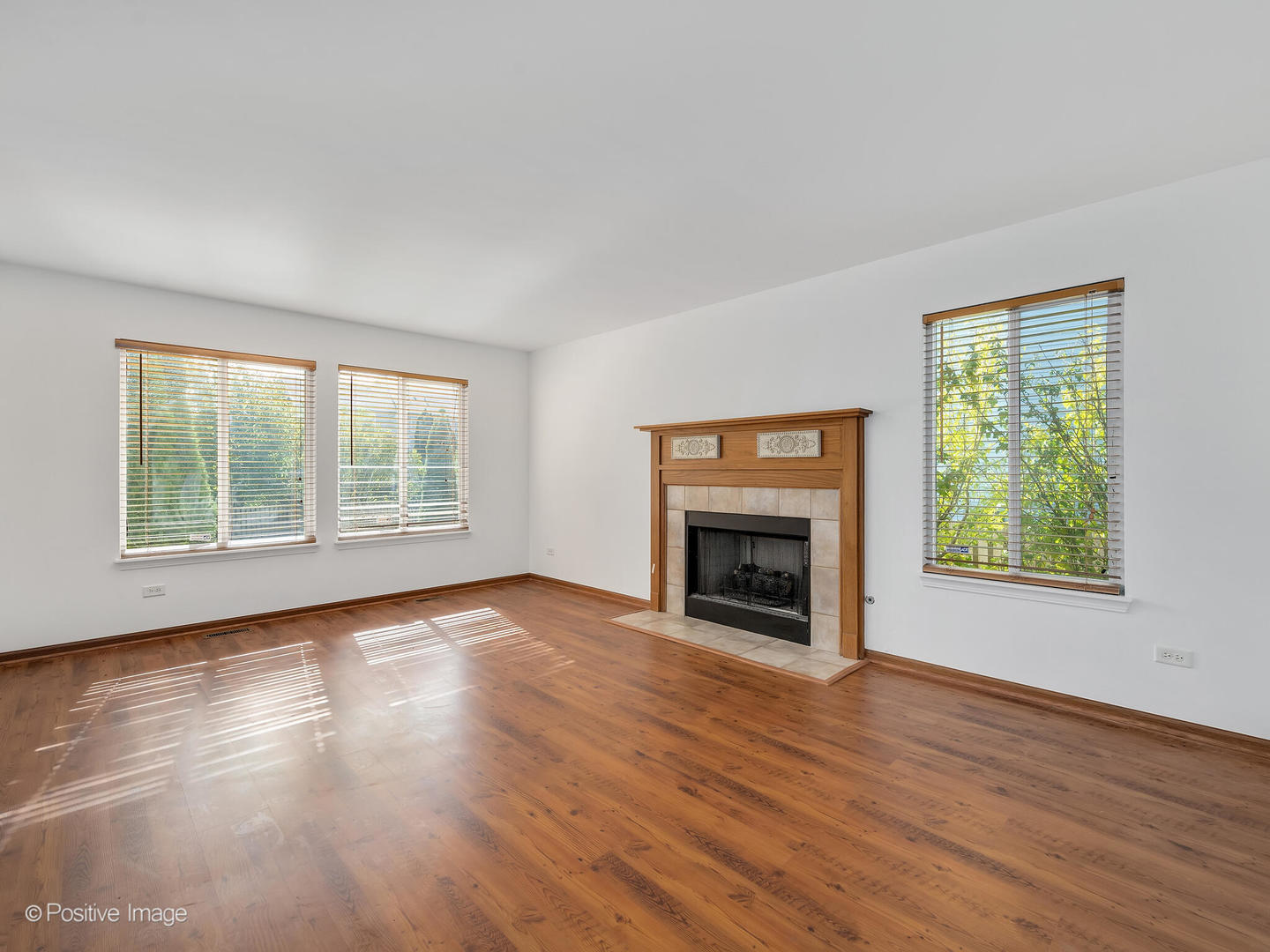 215 Berkeley Drive Bolingbrook, IL 60440 - Photo 14 of 28 a view of an empty room with wooden floor fireplace and a window