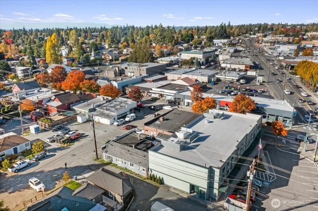 an aerial view of a city