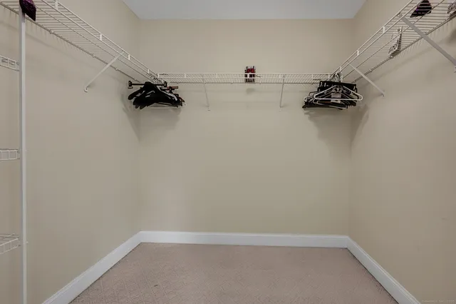 a view of small space with racks on the wall