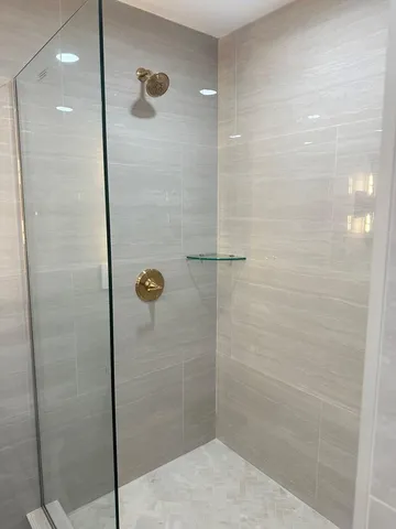 a bathroom with a shower