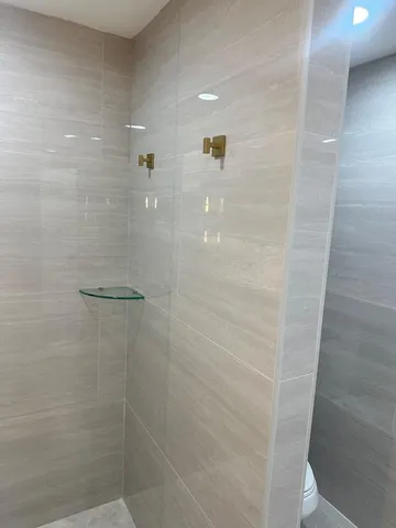 a bathroom with a shower